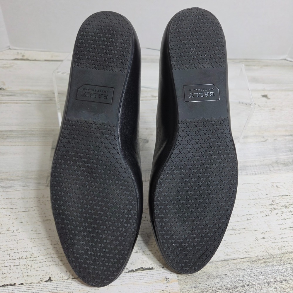 Bally Sofye Black Leather Ballet Flats Cap Toe Bow Shoes Womens size 6.5 E.U. 37 - Picture 10 of 10
